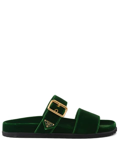 prada velvet slides|prada apron toe slides.